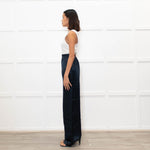 Max Mara Leisure Dark Blue Satin Trousers