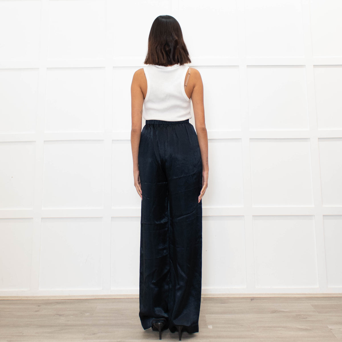 Max Mara Leisure Dark Blue Satin Trousers