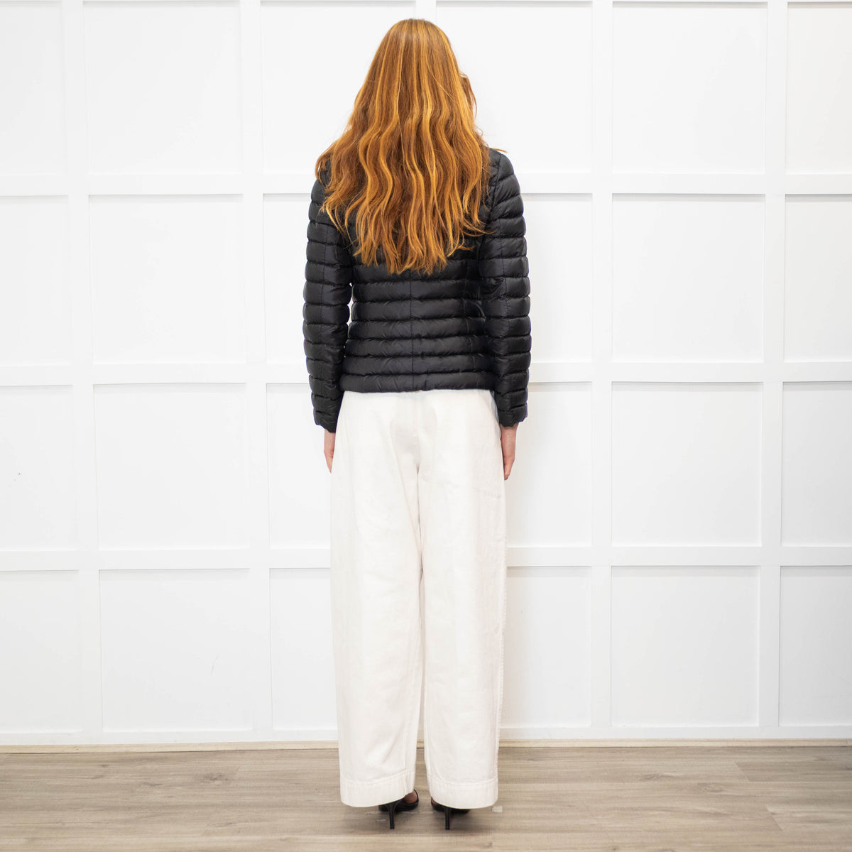 Weekend Max Mara Black Quilted Embroidered Front Short Jacket