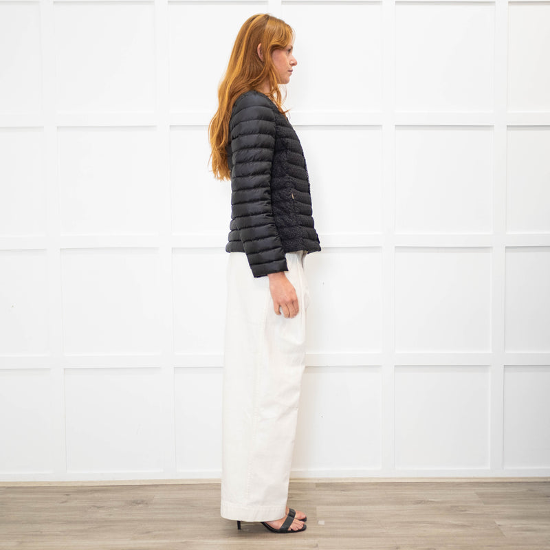 Weekend Max Mara Black Quilted Embroidered Front Short Jacket