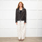 Michael By Michael Kors Black Leather Biker Jacket