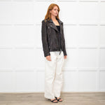 Michael By Michael Kors Black Leather Biker Jacket