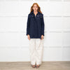 Sandro Navy Blue Hooded Zip Up Jacket
