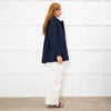 Sandro Navy Blue Hooded Zip Up Jacket
