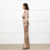 Bronx & Banco Gold Ruched Maxi Dress With Side Split And Gold  Chain Belt