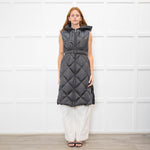 Max Mara The Cube Grey Quilted Long Gilet