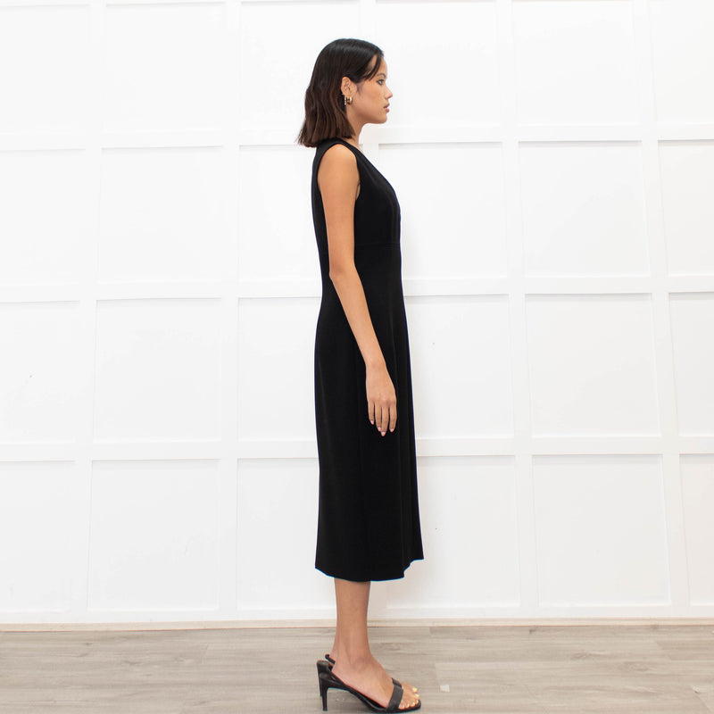 Max Mara Black Sleeveless Shift Dress