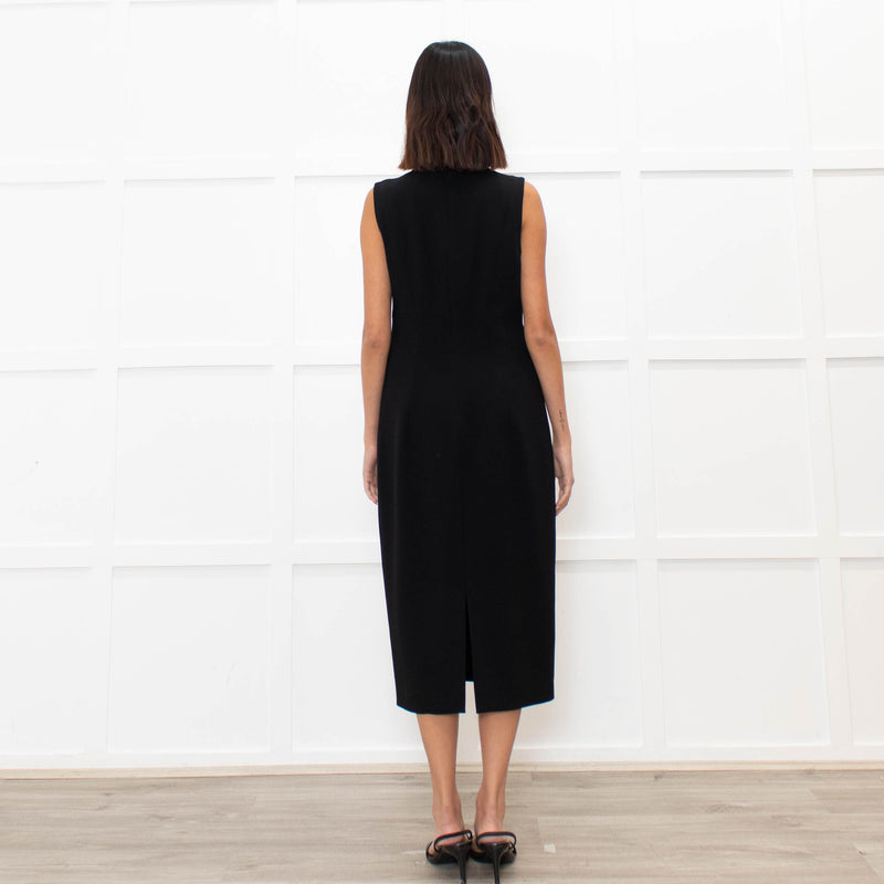 Max Mara Black Sleeveless Shift Dress