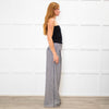 Me + Em Black White Small Houndstooth Pleated Front Wide Trousers
