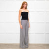 Me + Em Black White Small Houndstooth Pleated Front Wide Trousers