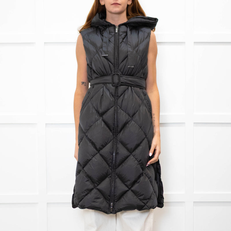 Max Mara The Cube Grey Quilted Long Gilet