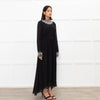 Sandro Black Jewelled Collar and Cuff Long Dress