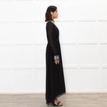 Sandro Black Jewelled Collar and Cuff Long Dress