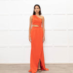 Emma Wallace Red Cutaway Fishtail Gown