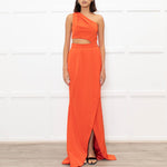 Emma Wallace Red Cutaway Fishtail Gown