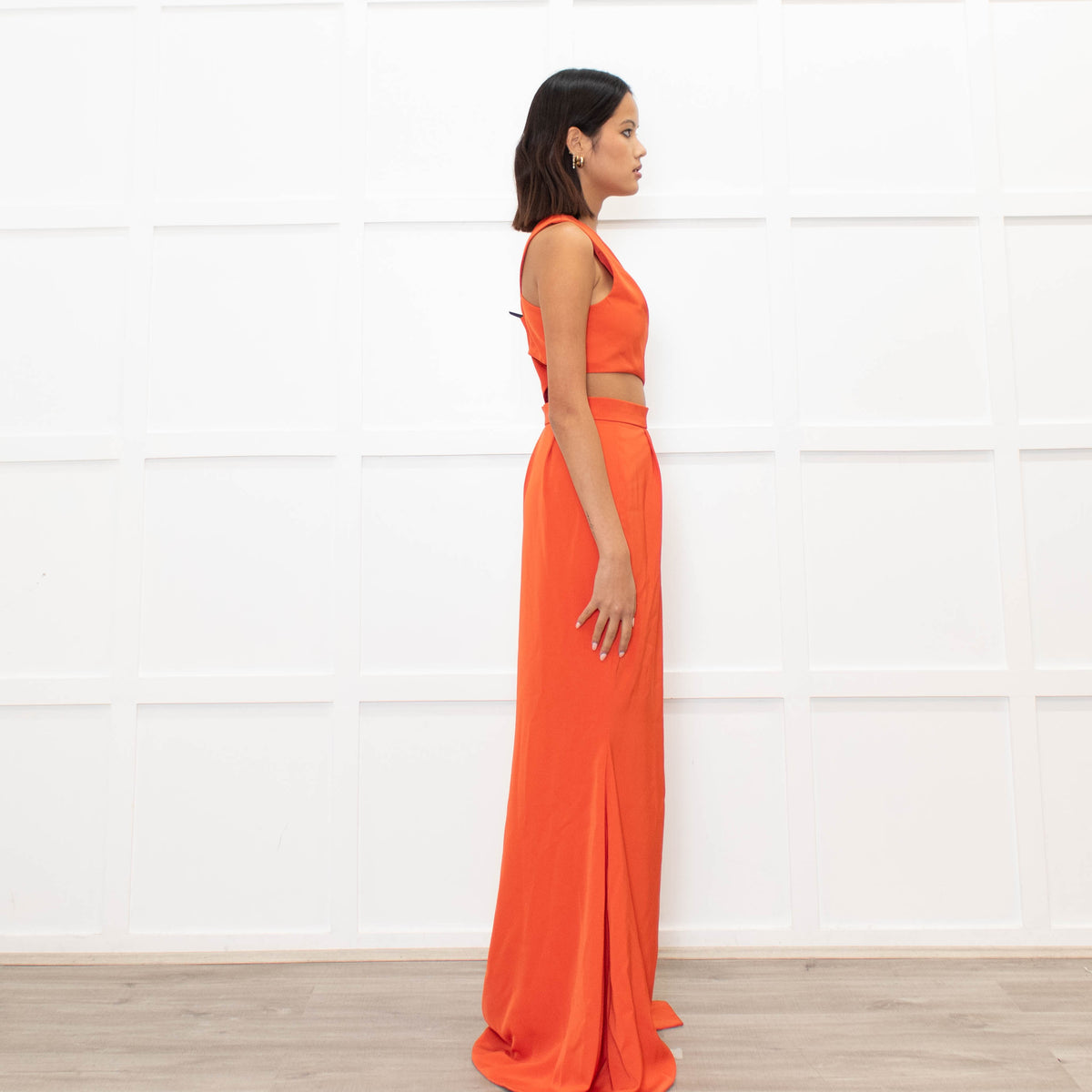 Emma Wallace Red Cutaway Fishtail Gown