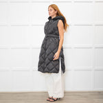 Max Mara The Cube Grey Quilted Long Gilet