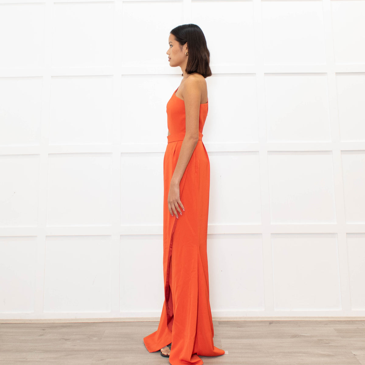 Emma Wallace Red Cutaway Fishtail Gown