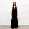 Chloe Black Velvet Sleeveless Wrap Maxi Dress