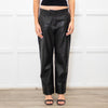 Me + Em Black Leather Front Stitch Trousers