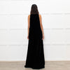 Chloe Black Velvet Sleeveless Wrap Maxi Dress