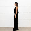 Chloe Black Velvet Sleeveless Wrap Maxi Dress