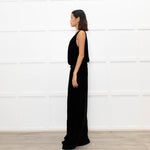Chloe Black Velvet Sleeveless Wrap Maxi Dress