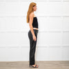 Me + Em Black Leather Front Stitch Trousers