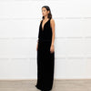 Chloe Black Velvet Sleeveless Wrap Maxi Dress