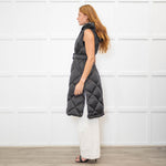 Max Mara The Cube Grey Quilted Long Gilet