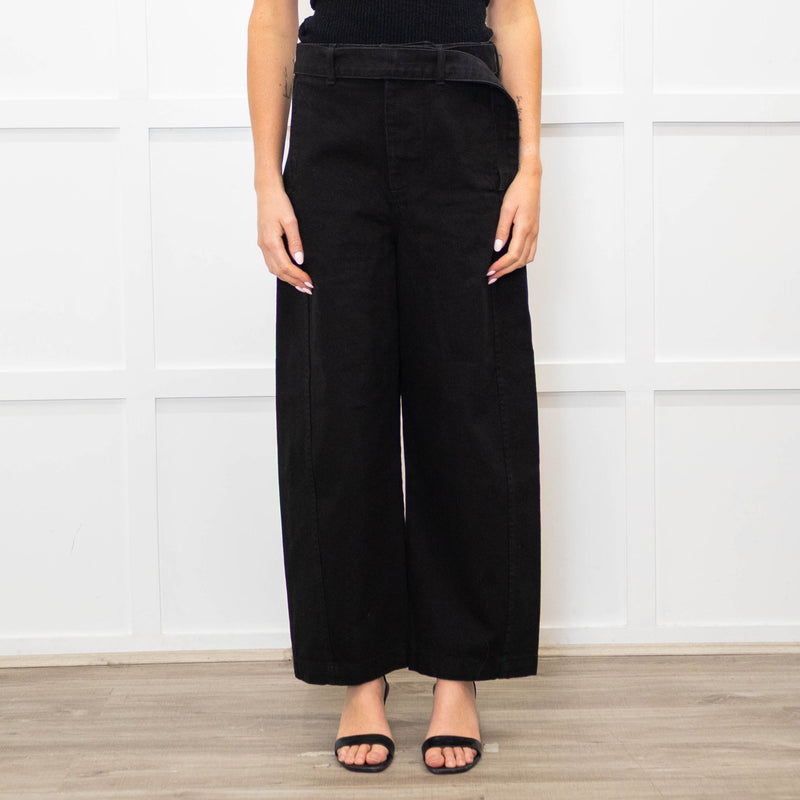 Bimba Y Lola Black Denim Wide Leg Belted Jeans