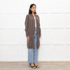 Brunello Cuccinelli Brown Popper Front Long Cashmere Cardigan