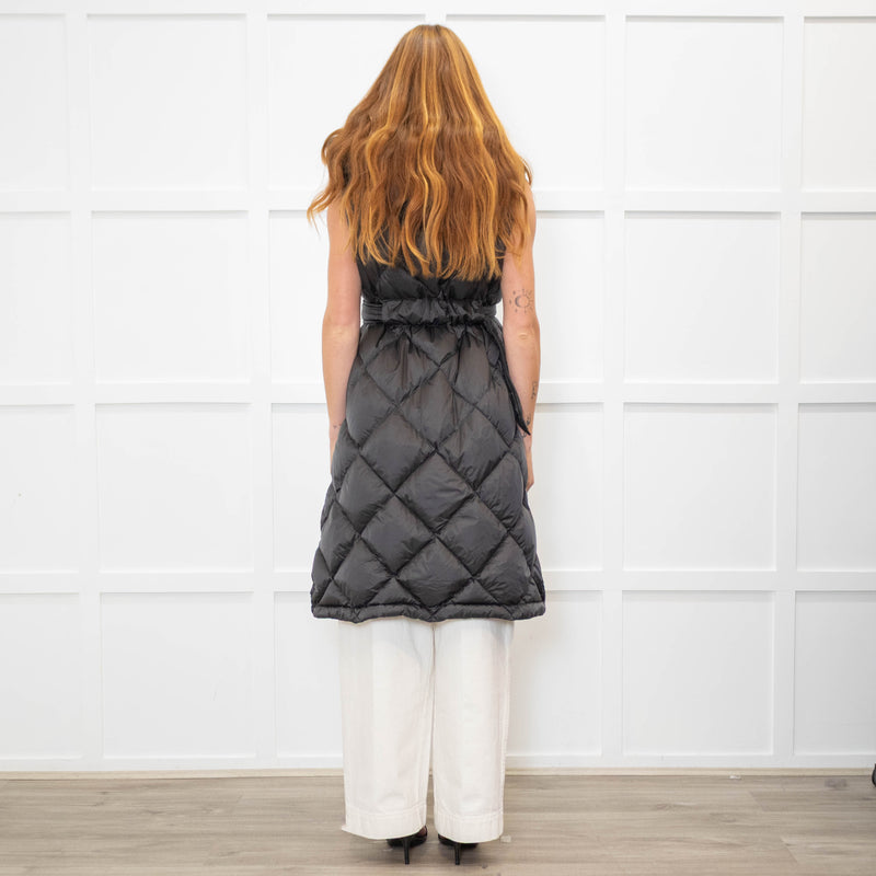 Max Mara The Cube Grey Quilted Long Gilet