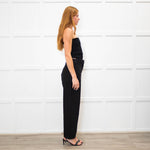 Bimba Y Lola Black Denim Wide Leg Belted Jeans
