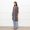 Brunello Cuccinelli Brown Popper Front Long Cashmere Cardigan