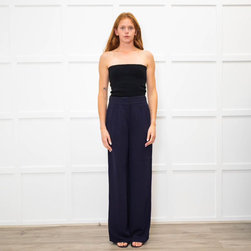See By Chloe Navy Blue Wide Leg Trousers