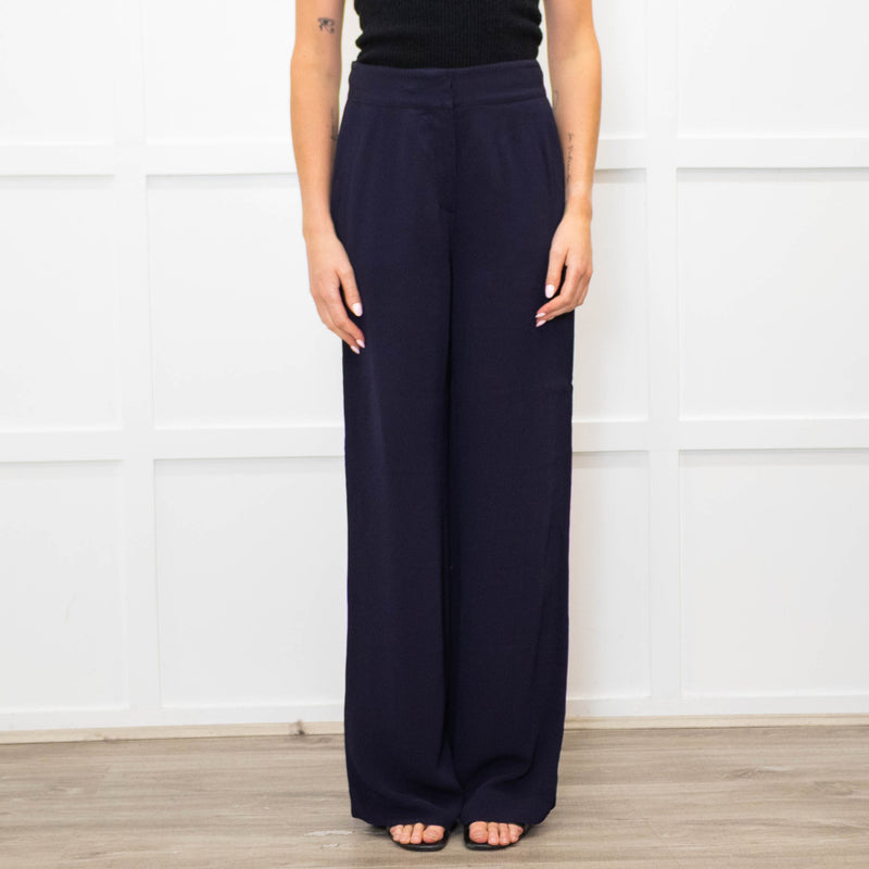 See By Chloe Navy Blue Wide Leg Trousers