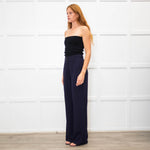 See By Chloe Navy Blue Wide Leg Trousers