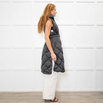 Max Mara The Cube Grey Quilted Long Gilet