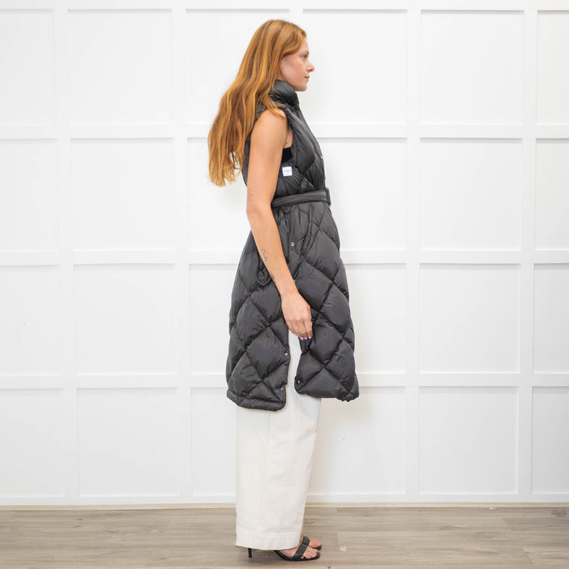 Max Mara The Cube Grey Quilted Long Gilet