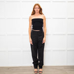 JW Anderson Black Wool Cuff Hem Trousers