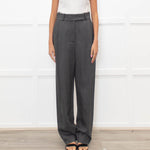 Toteme Grey Herringbone Deep Pleat Trousers