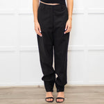 JW Anderson Black Wool Cuff Hem Trousers