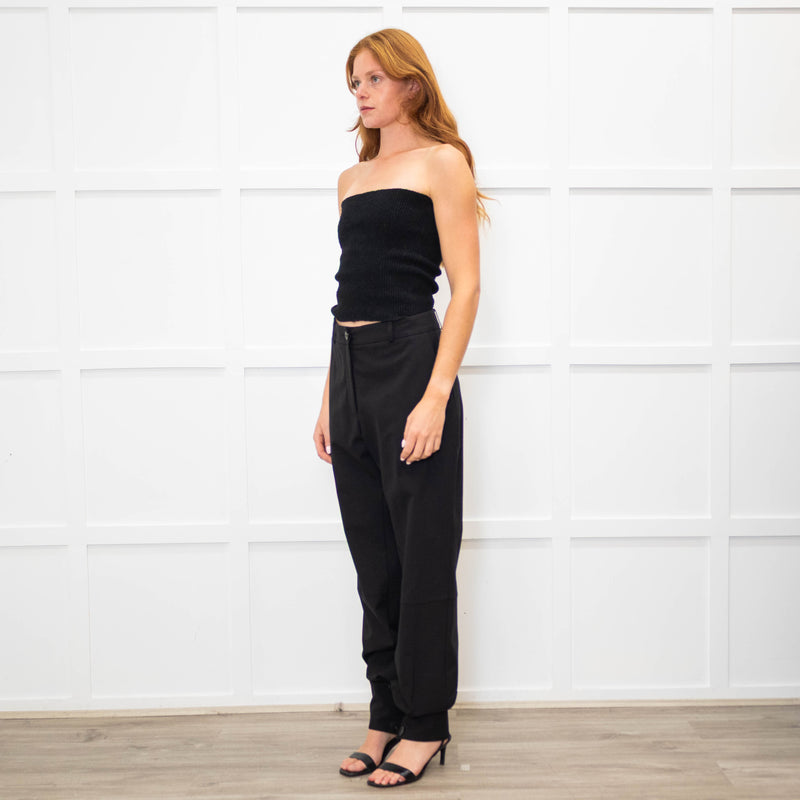 JW Anderson Black Wool Cuff Hem Trousers