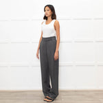 Toteme Grey Herringbone Deep Pleat Trousers