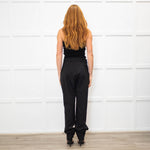 JW Anderson Black Wool Cuff Hem Trousers