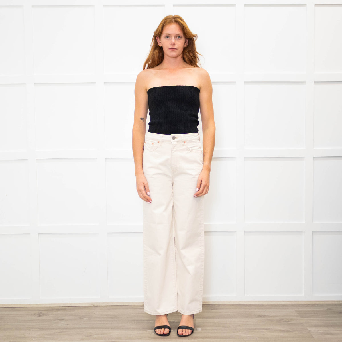 Bimba Y Lola Cream Culotte Fit Jeans