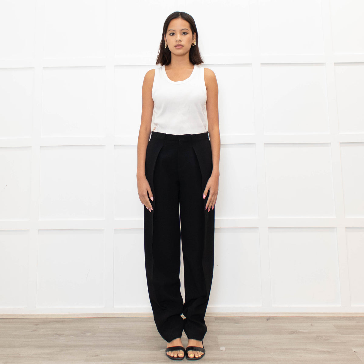 Chloe Black Pleat Front Trousers