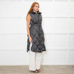 Max Mara The Cube Grey Quilted Long Gilet