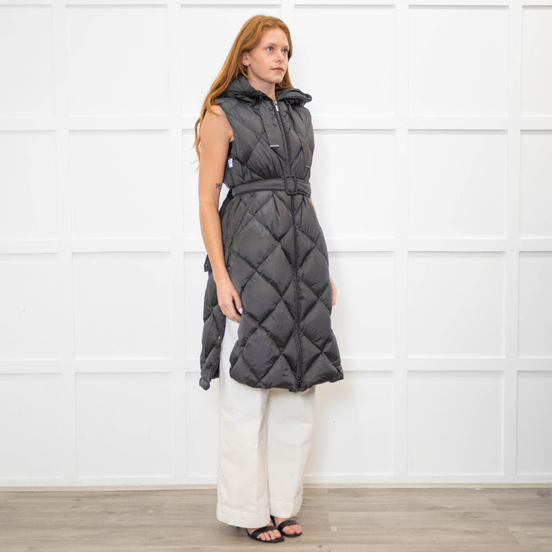 Max Mara The Cube Grey Quilted Long Gilet